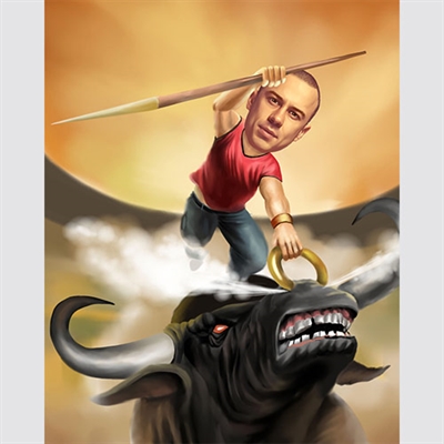 Bull Fighter Caricature from Photo - myDaVinci